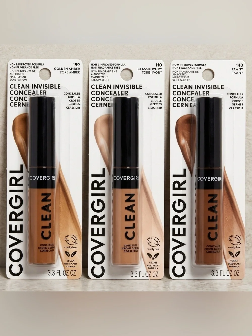 LOT OF 3 CoverGirl Invisible Concealer - Brand New Sealed (3-Pack)